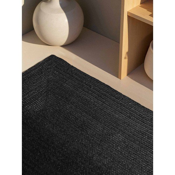 Czarny dywan z juty dwustronny/tkany ręcznie 200x300 cm Juno – Hanse Home-image-2