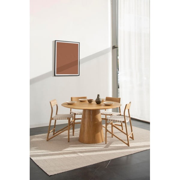 Krzesło z litego drewna dębowego z białym siedziskiem Gazzda Fawn-image-2