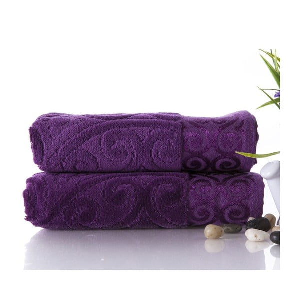 Zestaw 2 ręczników Hanzade Purple, 50x90 cm