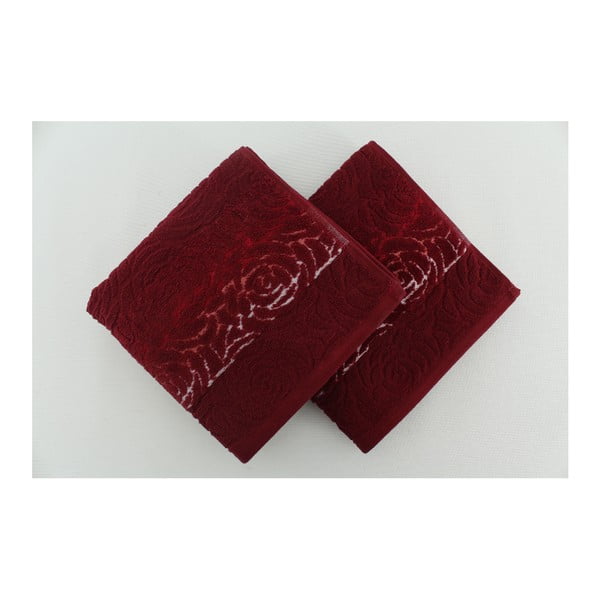 Zestaw 2 ręczników Perimele Claret Red, 50x90 cm