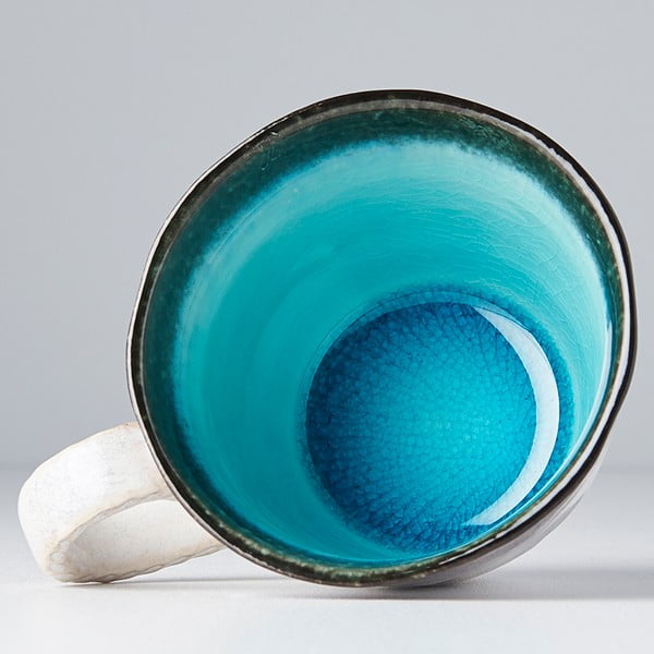 Niebiesko-biały ceramiczny kubek MIJ, 250 ml-image-3