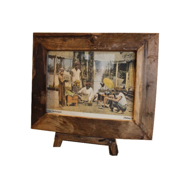 Ramka na zdjęcia z drewna tekowego HSM Collection Antique, 56 x 45 cm