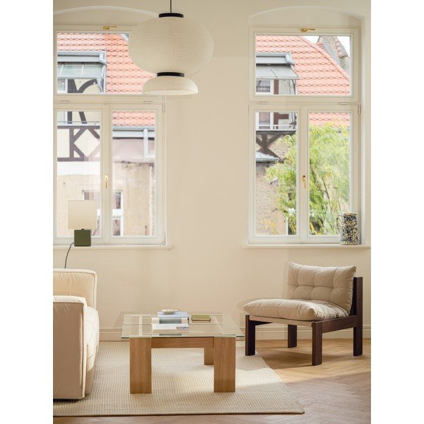 Stolik ze szklanym blatem w naturalnym kolorze 86x132 cm Naiko – noo.ma-image-2