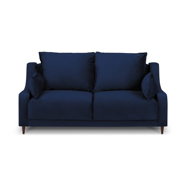 Ciemnoniebieska aksamitna sofa Mazzini Sofas Freesia, 150 cm