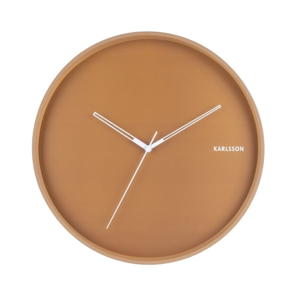 Brązowy zegar ścienny Karlsson Hue, ø 40 cm