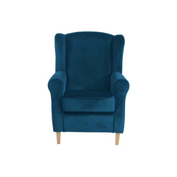 Ciemnoturkusowy fotel uszak Max Winzer Lorris Velour Petrol-image-3
