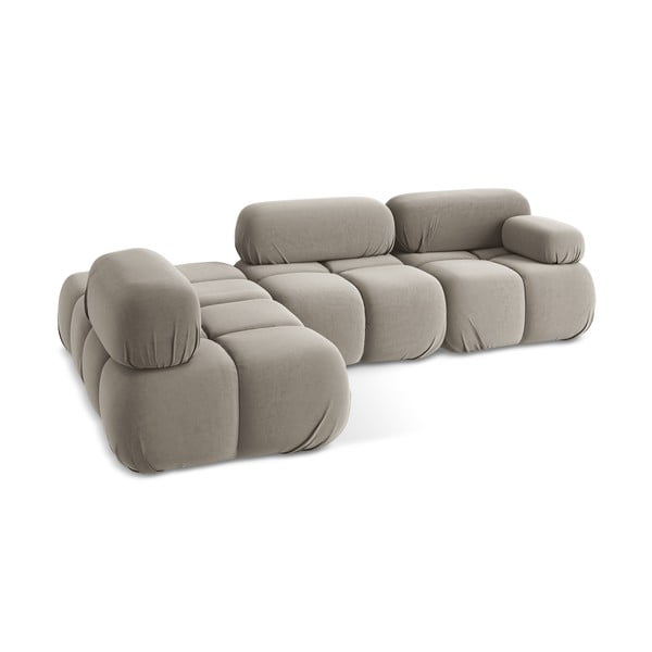 Beżowy aksamitny narożnik modułowy (lewostronny) Lokua – Makamii-image-4