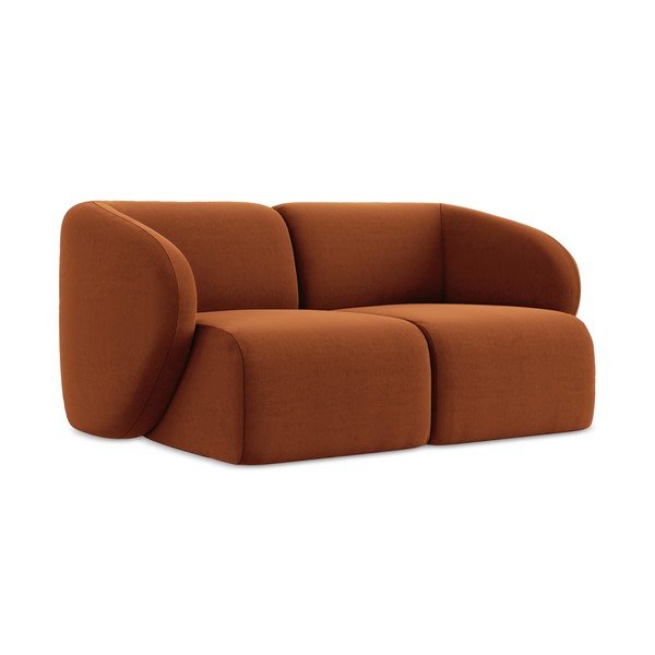 Aksamitna sofa w kolorze terakoty 174 cm Lani – Makamii-image-1