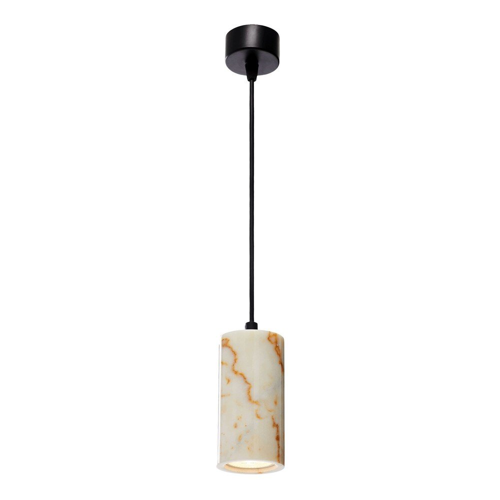 Kremowa lampa wisząca z marmurowym kloszem ø 6,5 cm Selma – Opviq lights