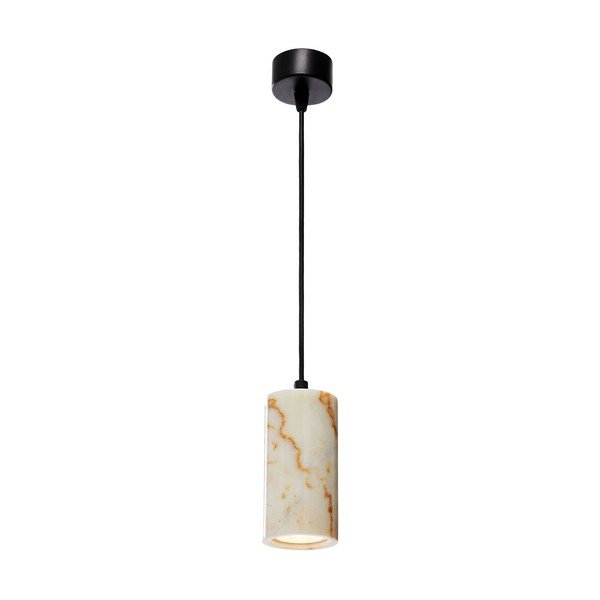 Kremowa lampa wisząca z marmurowym kloszem ø 6,5 cm Selma – Opviq lights