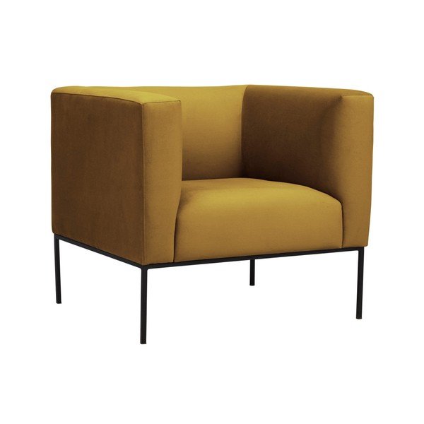 Żółty aksamitny fotel Windsor & Co Sofas Neptune-image-2
