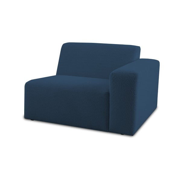 Ciemnoniebieski moduł sofy z materiału bouclé (prawostronny) Roxy – Scandic-image-1