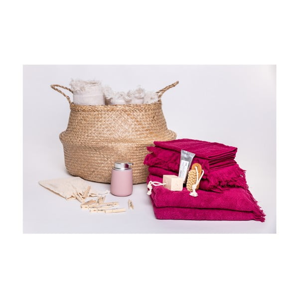 Zestaw 8 bordowych ręczników ze 100% bawełny Bonami Selection-image-3