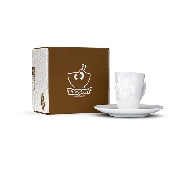 Biała łakoma porcelanowa filiżanka do espresso ze spodkiem 58products, 80 ml-image-4