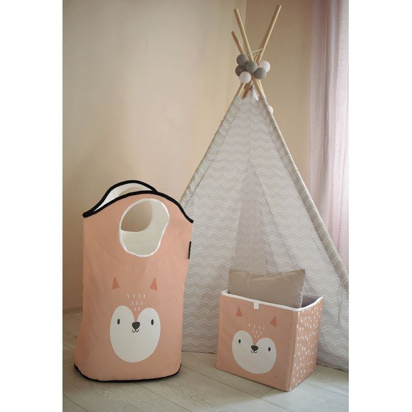 Pomarańczowy materiałowy dziecięcy kosz do przechowywania Dots from the Forest – Butter Kings-image-1