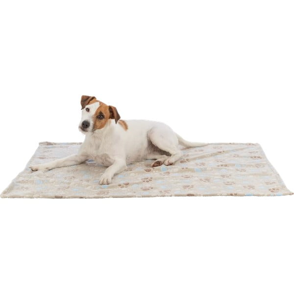 Beżowy polarowy koc dla psów 100x70 cm Trixie Laslo – Plaček Pet Products-image-1