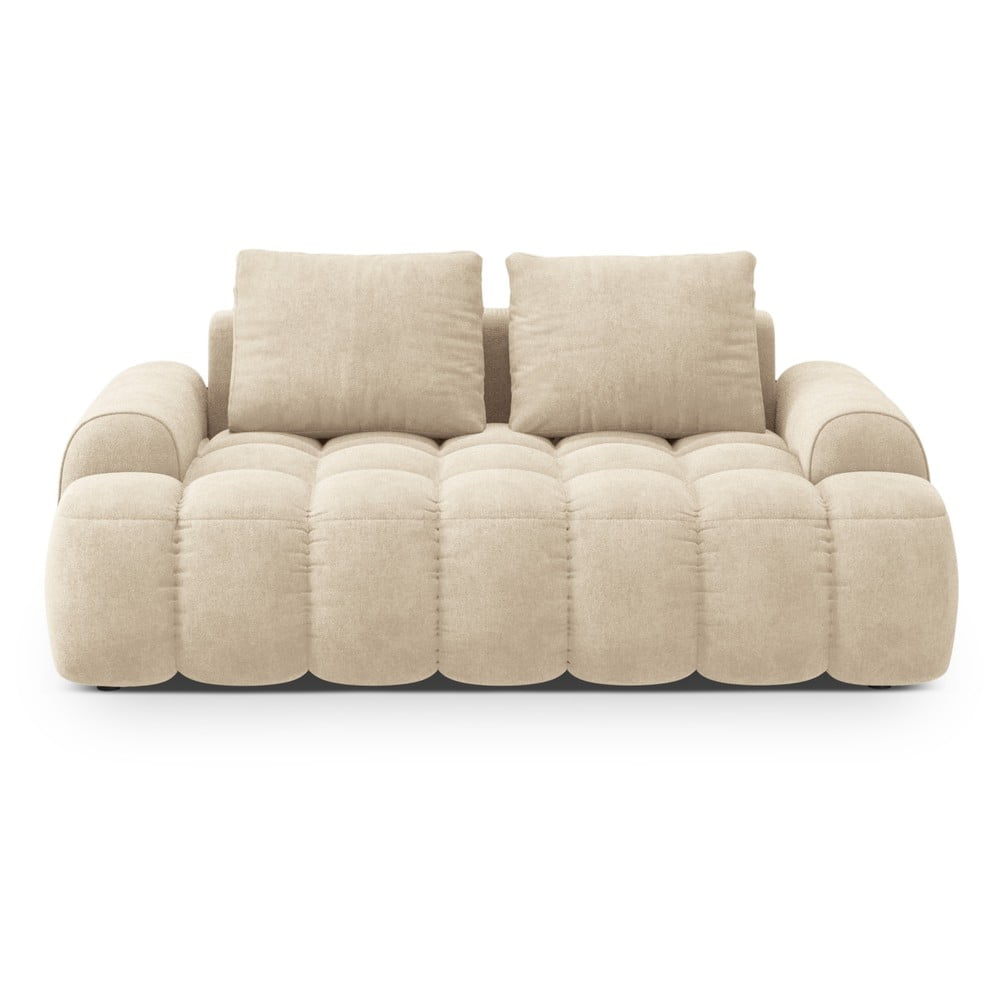 Beżowa aksamitna sofa 175 cm Linz – Cosmopolitan Design
