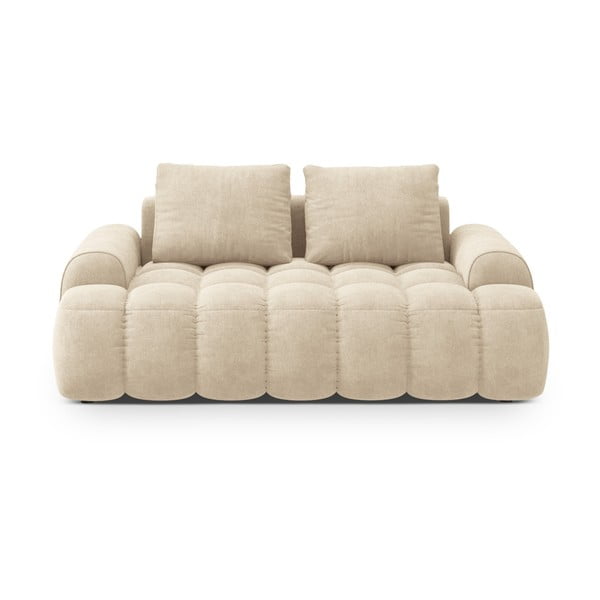 Beżowa aksamitna sofa 175 cm Linz – Cosmopolitan Design