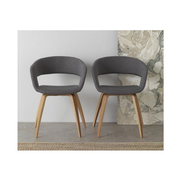 Drewniane krzesło z szarym siedziskiem Geese-image-2