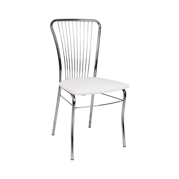 Białe krzesło z obiciem z ekoskóry Evergreen House Dinner