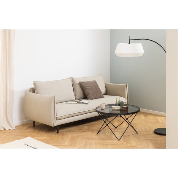 Czarny stolik ze szklanym blatem ø 80 cm Cuxton – Actona-image-3