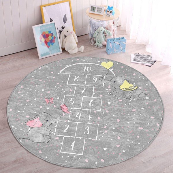 Szary dywan dziecięcy ø 80 cm Comfort – Mila Home-image-2