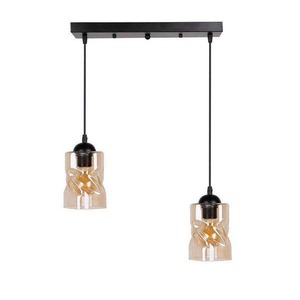 Czarna lampa wisząca ze szklanym kloszem 10x44 cm Felis – Candellux Lighting-image-3