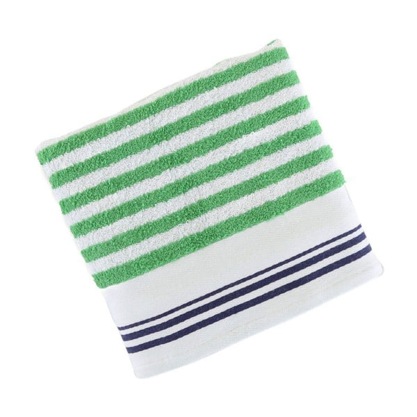 Zielono-biały bawełniany ręcznik BHPC Cotton, 50x100 cm