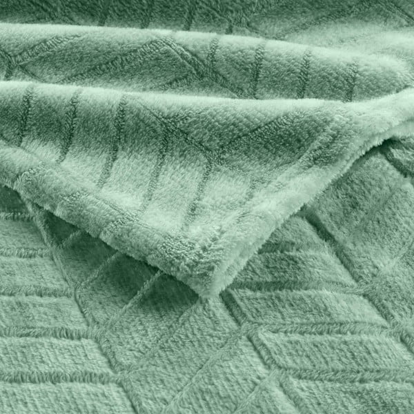 Jasnozielona narzuta z mikfroflaneli 180x220 cm Arya – douceur d'intérieur-image-2
