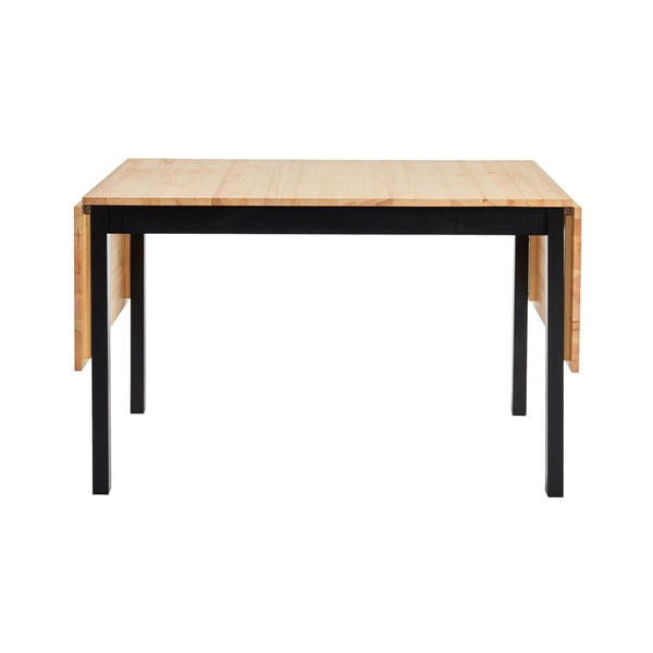 Rozkładany stół sosnowy z czarną konstrukcją Bonami Essentials Brisbane, 120(200)x70 cm-image-1