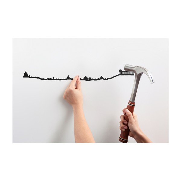 Czarna dekoracja ścienna z zarysem miasta The Line Rome-image-1