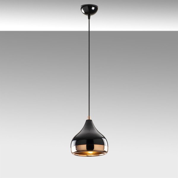 Czarna lampa wisząca z elementami w kolorze miedzi Opviq lights Yildo, ø 17 cm-image-1