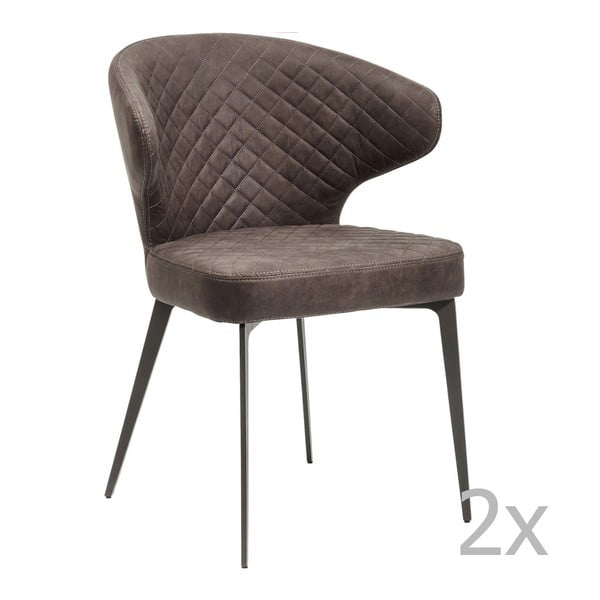 Zestaw 2 ciemnoszarych krzeseł Kare Design Amsterdam Grey