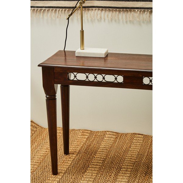 Konsola z litego drewna palisander w ciemnym naturalnym kolorze 45x120 cm Srina – Premier Housewares-image-3