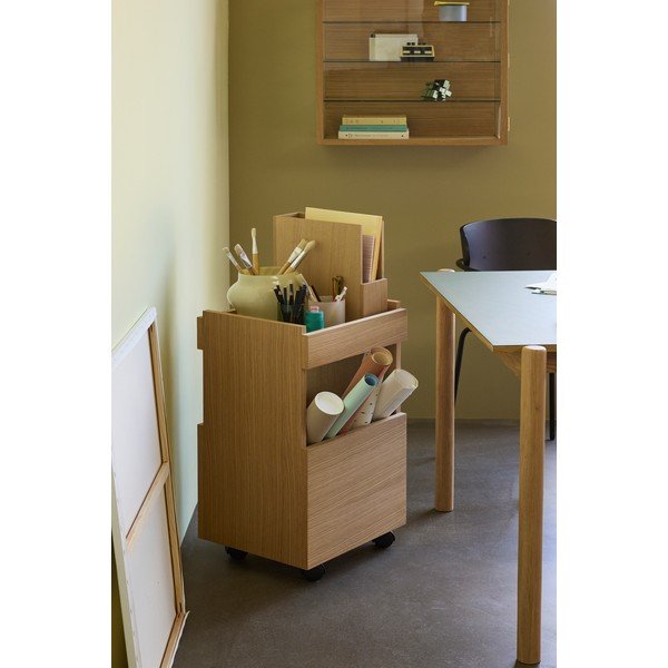Barek na kółkach w dekorze dębu 35x40 cm Forma – Hübsch-image-3