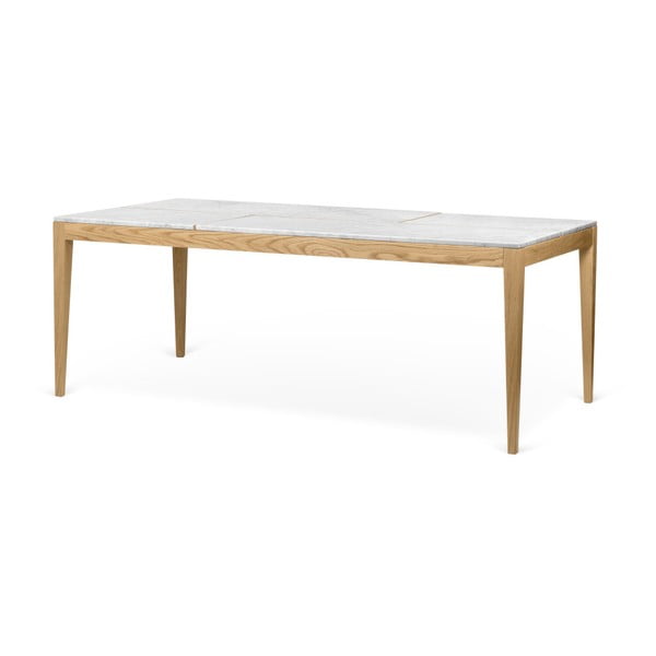 Stół z litego drewna dębowego z marmurowym blatem TemaHome Utile