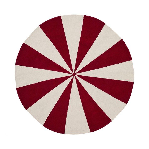 Czerwono-biały dywan dziecięcy z mieszanki bawełny ø100 cm Wirla – Kave Home
