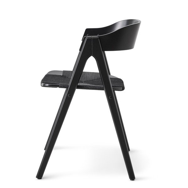 Czarne krzesło z drewna bukowego z czarnym rattanowym siedziskiem Findahl by Hammel Mette-image-1