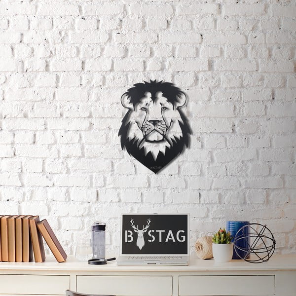Metalowa dekoracja ścienna Lion, 50x38 cm