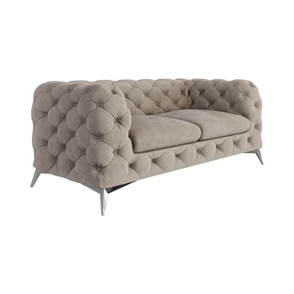Szarobeżowa aksamitna sofa 185 cm Chelsea – Ropez-image-2