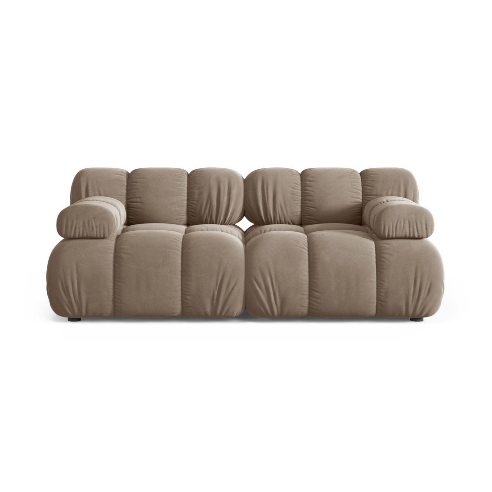 Beżowa aksamitna sofa modułowa 188 cm Bellis – Micadoni