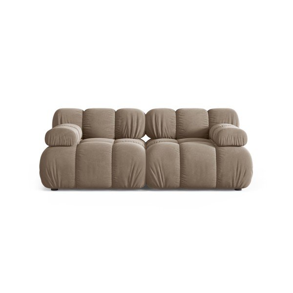 Beżowa aksamitna sofa modułowa 188 cm – Micadoni 