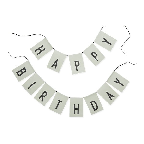 Jasnozielona girlanda Design Letters Happy Birthday