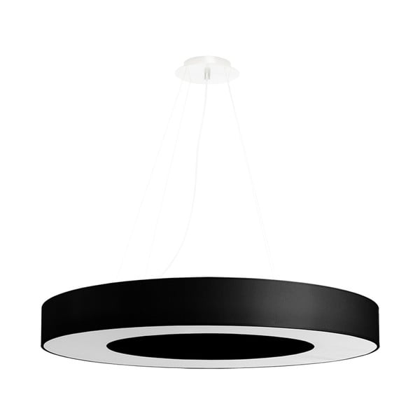 Czarna lampa wisząca z tekstylnym kloszem ø 70 cm Galata Slim – Nice Lamps