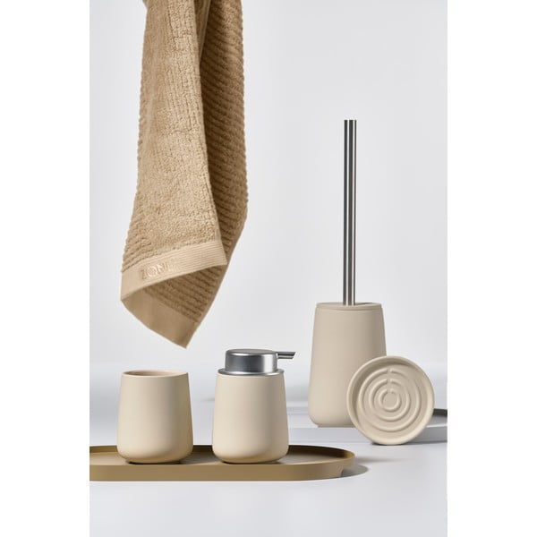 Beżowy porcelanowy kubek na szczoteczki do zębów Nova − Zone-image-2