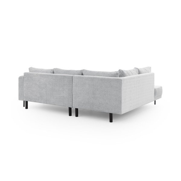 Jasnoszary narożnik z tkaniny szenilowej (lewostronny/w kształcie litery L) Mauris  – Ropez-image-3