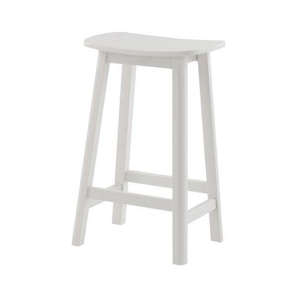 Biały hoker z litego drewna jesionowego (wysokość siedziska 65 cm) Selene – Jotex-image-2