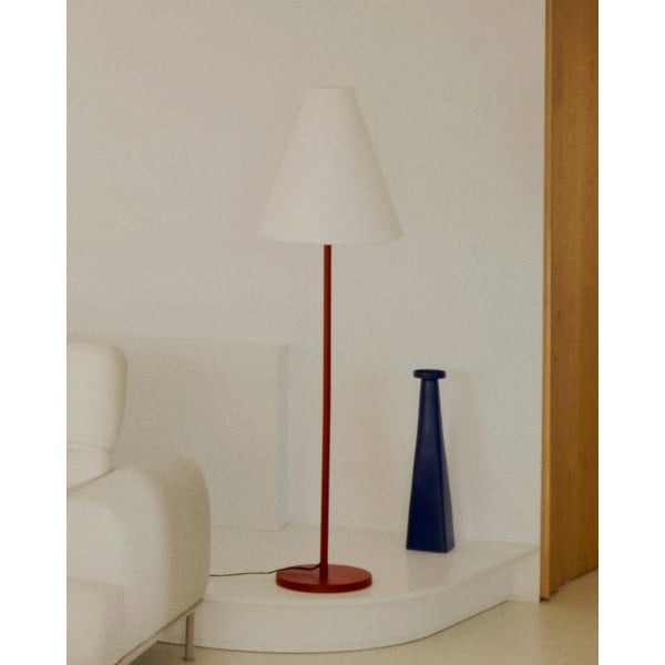 Lampa stojąca w kolorze terakoty z tekstylnym kloszem (wysokość 153 cm) Navat – Kave Home-image-1