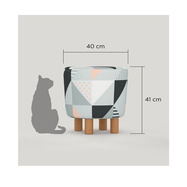 Taboret z drewnianymi nogami Cono Tepe, ⌀ 41 cm-image-1