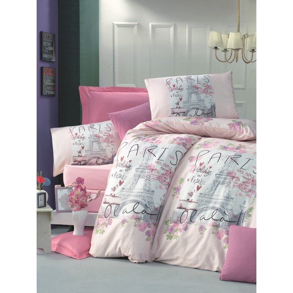 Dwuosobowa pościel bawełniana z prześcieradłem i 2 poszewkami na poduszkę Holiday, 200x220 cm